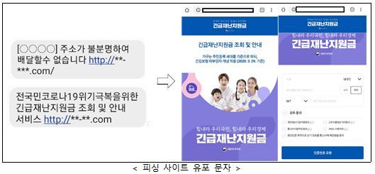 "긴급재난지원금 사칭 사이트 기승…개인정보 탈취 조심" 
