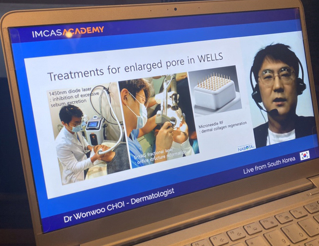 [서울=뉴시스] 대웅제약은 지난 20일 ‘IMCAS ACADEMY’에서 라이브 웨비나(Live Webinar)를 열고 나보타의 우수성과 시술법을 소개했다.(사진=대웅제약 제공)