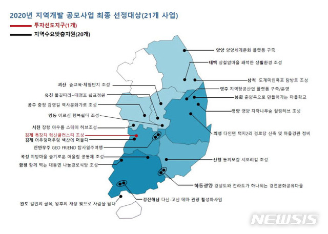 국토부, 투자선도지구 '전북 김제' 선정…지역수요사업 20곳