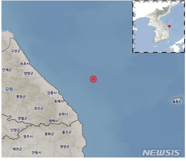 7월11일 지진 발생 동해 해역 (그래픽=기상청 제공)