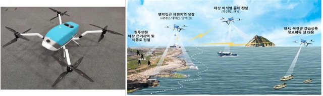 [서울=뉴시스] 해안경계용 수직이착륙 드론 (회전익). 2020.07.25. (사진=방위사업청 제공)