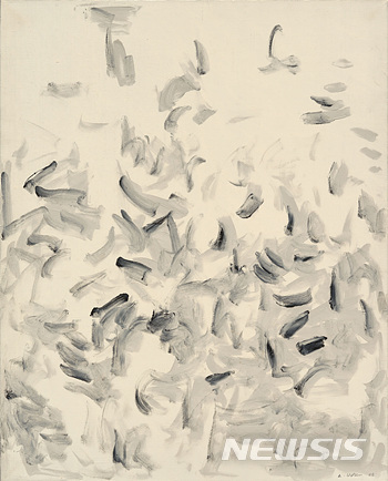 [서울=뉴시스] 이우환, With Winds,1988, Oil and mineral pigment on canvas,162.4 x 130.5 cm, Courtesy of the artist and Kukje Gallery 사진: 안천호,이미지 제공: 국제갤러리
