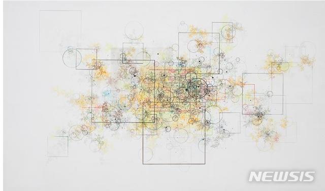 [서울=뉴시스] 이강욱, 〈Untitled-12044〉, mixed media on canvas, 97x162cm, 2012
