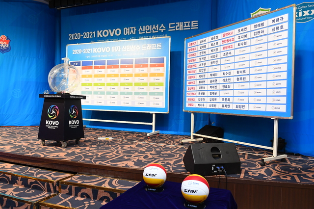 [서울=뉴시스]2020~2021 KOVO 여자 신인드래프트 현장. (사진=한국배구연맹 제공)