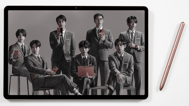 [서울=뉴시스] '밍기적그린' 이영은씨가 갤럭시탭 S7+로 그린 BTS. 사진 삼성전자