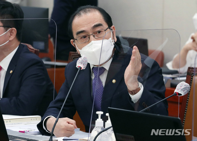 [서울=뉴시스] 김선웅 기자 = 태영호 국민의힘 의원. (공동취재사진) 2020.10.07. photo@newsis.com