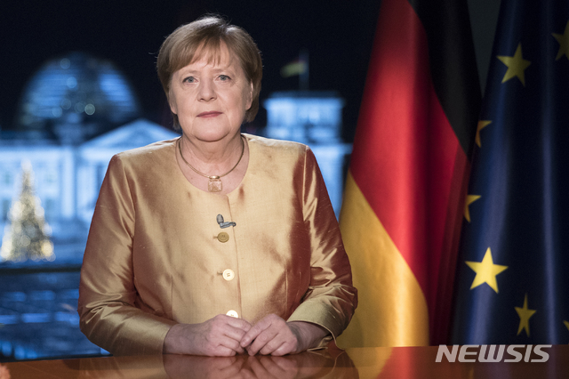 [베를린=AP/뉴시스]앙겔라 메르켈 독일 총리. 2020.12.31.