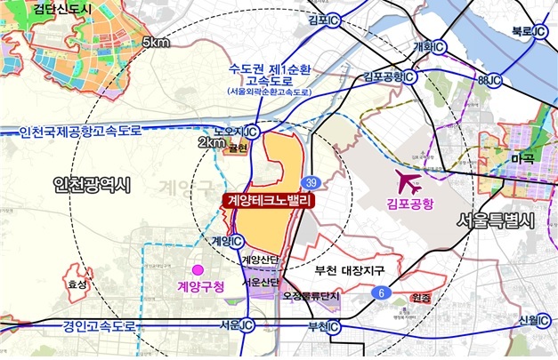 [인천=뉴시스] 김동영 기자= 인천 계양테크노벨리 위치도 2021. 3.10. (사진=인천도시공사 제공) *재판매 및 DB 금지