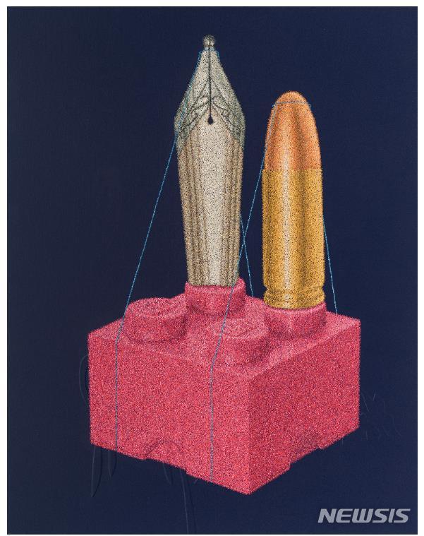 [서울=뉴시스] 윤종석, 내일을 위한 기념비(1212), 2021, Acrylic, paper on canvas, 117x91cm