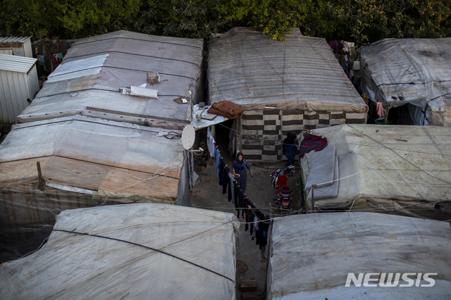 [AP/뉴시스] 2021년 4월 레바논 북부 트리폴리 인근의 시리아 난민촌 모습