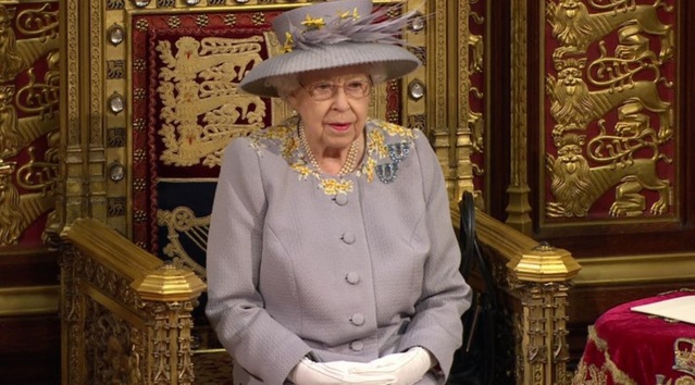 [런던=뉴시스]개원 연설하는 엘리자베스 2세 영국 여왕. (사진: BBC 화면 캡처). 2021.5.11. *재판매 및 DB 금지