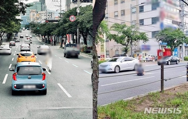 [대구=뉴시스] 이지연 기자 = 대구지역 정보공유 사회관계망서비스(SNS) 등에 도로 한복판에 누워있거나 아예 도로 위에서 춤을 추며 걷는 사람을 목격했다는 글이 잇따라 올라왔다. (사진=실시간 대구) 2021.06.01. photo@newsis.com