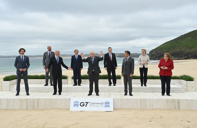 [콘월=뉴시스]주요 7개국 정상들. (사진: G7 미디어팀 제공) 2021.6.13.