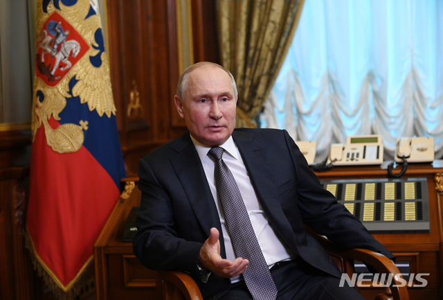 [상트페테르부르크=AP/뉴시스] 블라디미르 푸틴 러시아 대통령.