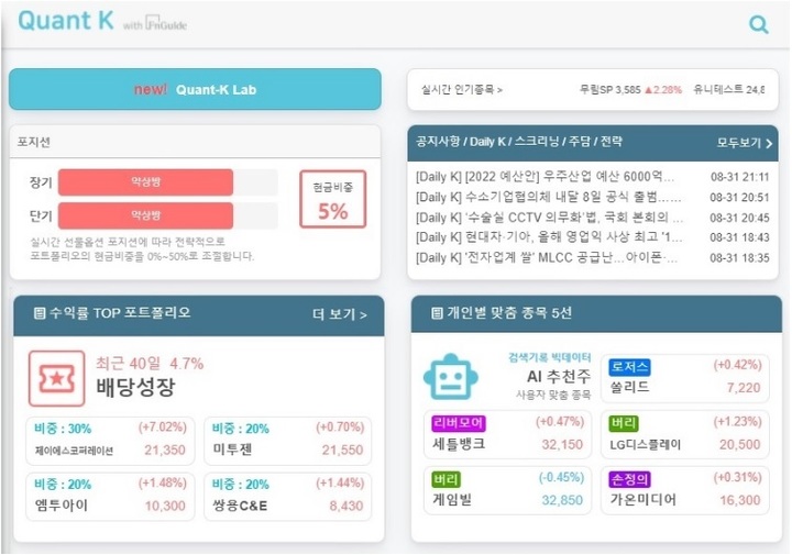 리퍼블릭케이, 투자정보 서비스 '퀀트케이' 정식 개설 - 뉴스 썸네일 이미지