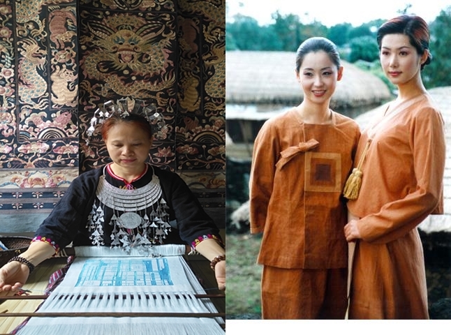 제주 갈옷(오른쪽)과 중국 하이난성 리진. (제주도 제공) *재판매 및 DB 금지