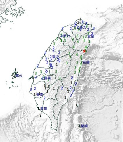 대만 동부 화롄현 북단서 규모 5.7 지진...“현지 48년 만에 최대”