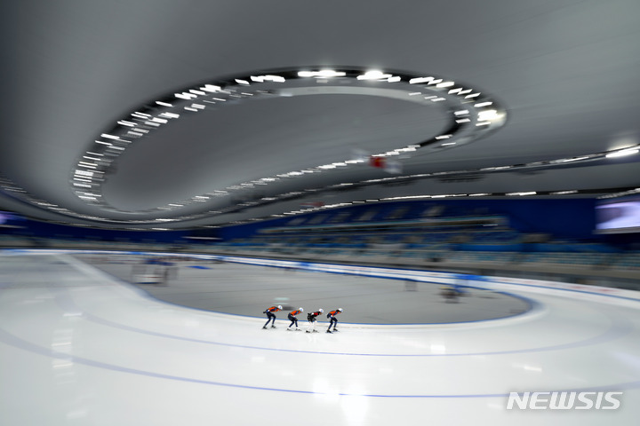[베이징=AP/뉴시스]2022 베이징동계올림픽 국립 스피드스케이팅 경기장