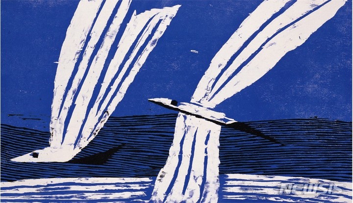 [서울=뉴시스]김상구 기증 자료, No.291, 1985, 70x40cm, woodcut