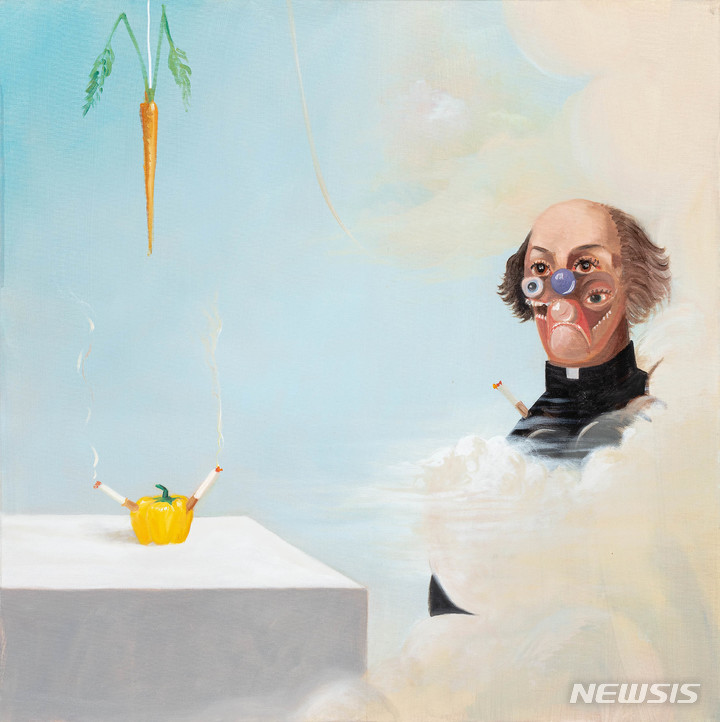 [서울=뉴시스]조지 콘도, American The Departure (출발), oil on canvas,91.4×91.4cm , 2004낙찰가 7억 2000만 원