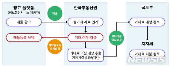 [서울=뉴시스] 실거래 기반 모니터링 절차. (표=국토교통부 제공)