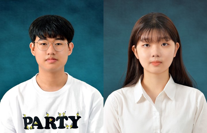 환경부, 한국물포럼이 주최한 '2021 Korea Junior Water Prize' 경진 대회에서 상을 받은 충북과학고 최성호(왼쪽)군, 이채민양.kipoi@newsis.com *재판매 및 DB 금지
