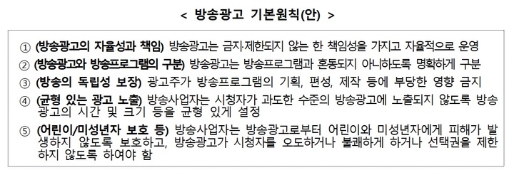 방통위, 연말까지 방송광고 규제 네거티브 방식 전환 입법안 마련