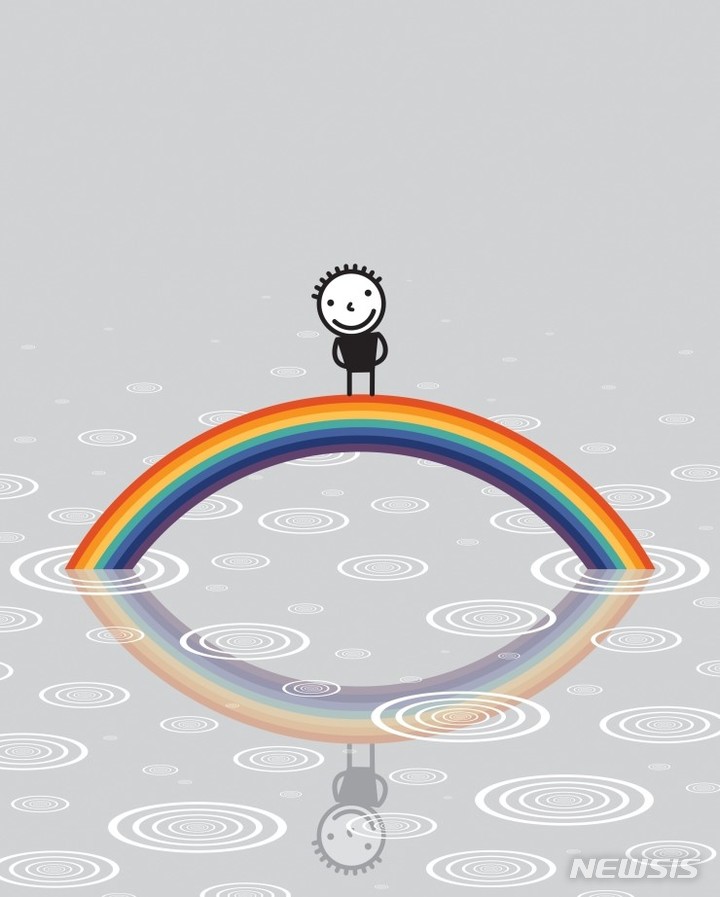 [서울=뉴시스]권기수, 무지개 (A Rainbow) 2011 Acrylic on canvas on board, 162 x 130 cm.사진=갤러리현대 제공.