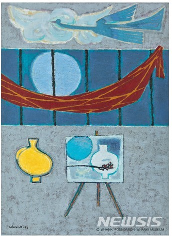 [서울=뉴시스]김환기, 화실, 99.5x72.5cm, oil on canvas, 1957