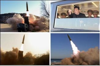 [서울=뉴시스] 북한 신형 미사일 발사 장면. 2022.04.17. (사진=류성엽 21세기군사연구소 전문연구위원 제공) *재판매 및 DB 금지