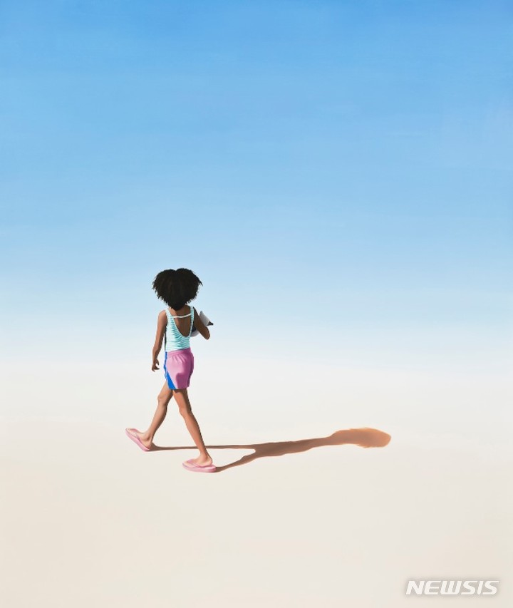[서울=뉴시스]이소나, A Girl from Nevada, oil on canvas 162.3☓130.5cm (100) 2021.사진=LVS갤러리. 서울옥션 산불 피해 이재민 돕기 온라인 자선 경매에 출품됐다. 