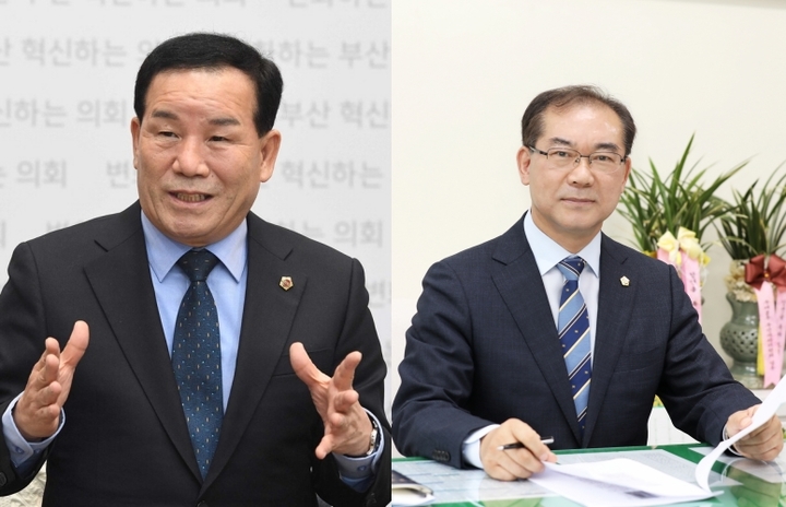 [부산=뉴시스] 제8회 전국동시지방선거에 부산 사상구청장 후보로 나서는 더불어민주당 신상해(왼쪽)후보와 국민의힘 조병길(오른쪽) 후보. *재판매 및 DB 금지