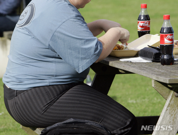 [AP/뉴시스] 비만 환자들이 즐겨 먹는 설탕 음료와 콜라, 감자 칩등 인스턴트 식품( AP 세계보건기구 자료사진) . 