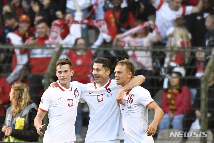 [브뤼셀=AP/뉴시스]폴란드 축구대표팀. 2022.06.08. 