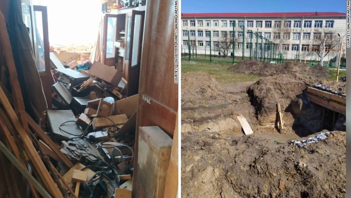 [서울=뉴시스] 지난 6월 러시아군의 공격으로 파괴된 우크라이나 학교. *재판매 및 DB 금지