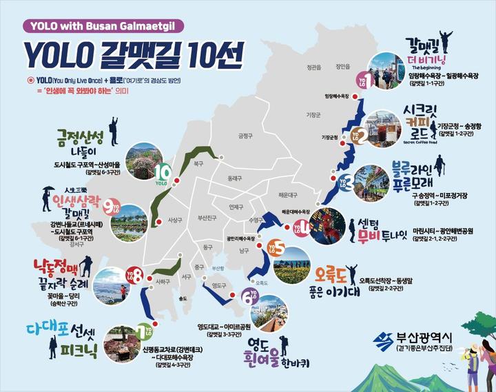 [부산=뉴시스] YOLO 갈맷길 10선(사진=부산시 제공) *재판매 및 DB 금지