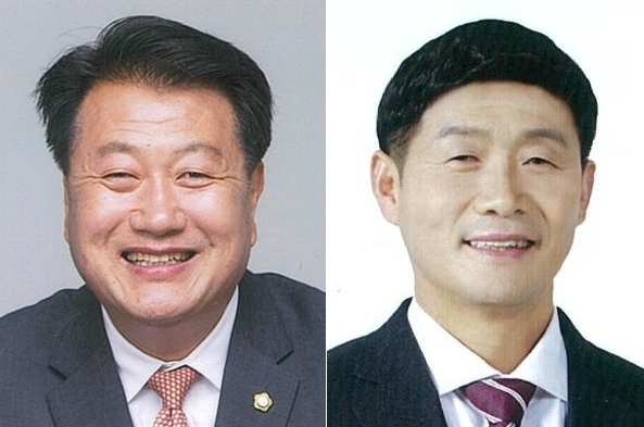 진천군의회 장동현 의장(왼쪽)과 윤대영 부의장 *재판매 및 DB 금지