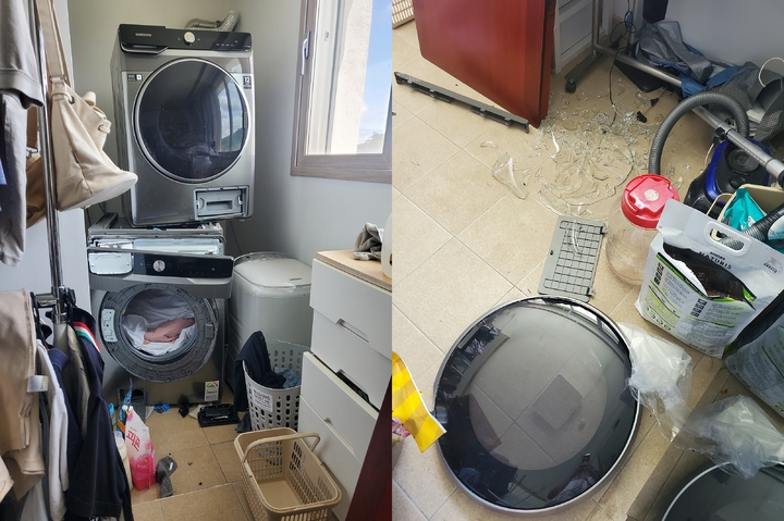[서울=뉴시스]가정집에서 삼성전자 세탁기가 세탁 중 폭발했다는 내용의 글이 14일 온라인상에 올라왔다. (사진 = 온라인커뮤니티 캡처) 2022.7.15. photo@newsis.com *재판매 및 DB 금지