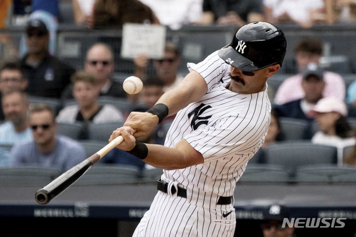 [뉴욕=AP/뉴시스] 메이저리그(MLB) 뉴욕 양키스의 맷 카펜터 2022.07.17