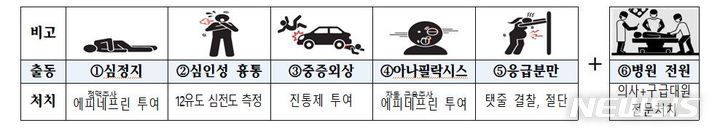 [세종=뉴시스] 중환자용 특별구급대의 업무범위 중 처치. (출처= 소방청) 