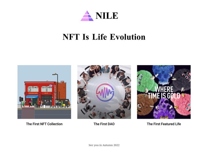 [서울=뉴시스] 위메이드는 대체불가토큰(NFT) 플랫폼 ‘나일(NILE, NFT Is Life Evolution)’의 생태계를 최초로 선보이는 티저 페이지를 공개했다고 8일 밝혔다.(사진=위메이드 제공).2022.08.08 *재판매 및 DB 금지