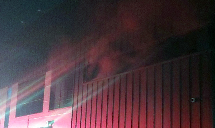 [부산=뉴시스] 11일 오전 부산 기장군의 한 선박부품 제조공장에서 불이 났다. (사진=부산경찰청 제공) *재판매 및 DB 금지