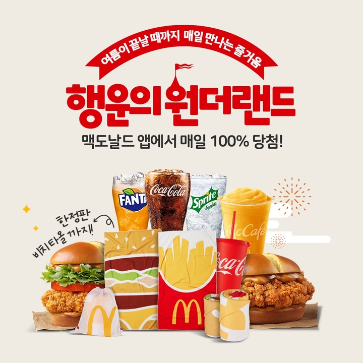 "100% 당첨 기회"…맥도날드, '행운의 원더랜드' 이벤트