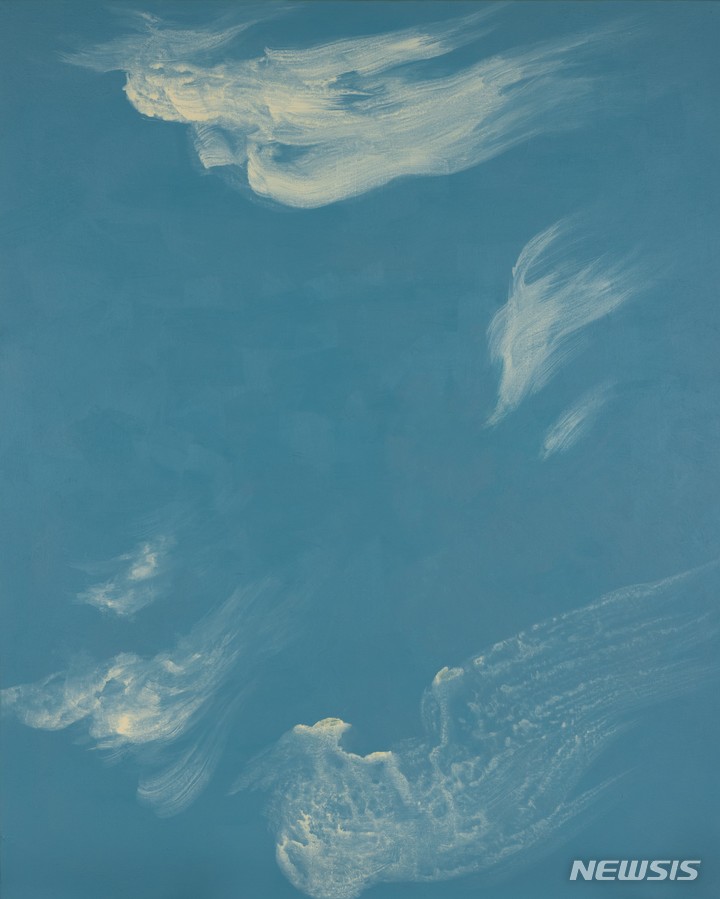 [서울=뉴시스]강요배, 비천(飛天) Flying in the Sky, 2022, 캔버스에 아크릴릭 Acrylic on canvas, 227x182cm (사진 양동규 Photo by Dongkyu Yang)