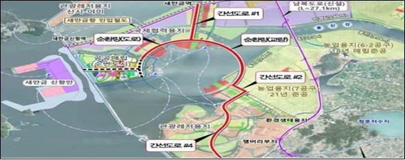 새만금 지역간 연결도로 노선도(사진=기획재정부) *재판매 및 DB 금지