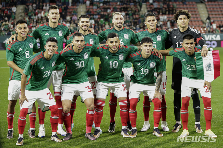 [헤로나=뉴시스/AP] 멕시코 축구 국가대표팀. 2022.11.16