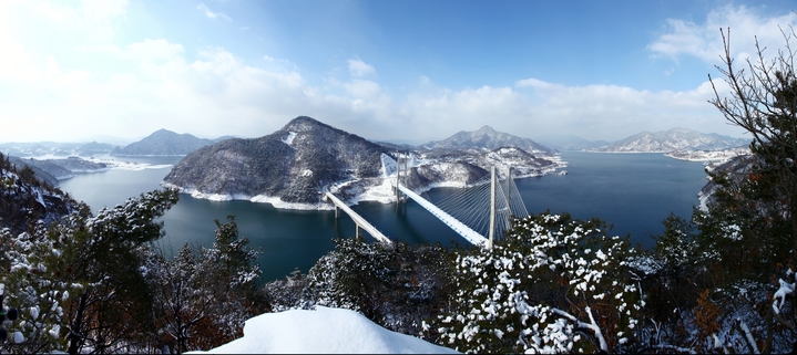 충북 제천 청풍대교 설경. (사진=제천시 제공) *재판매 및 DB 금지