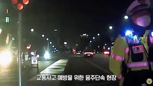 중앙분리대를 넘으며 도주하는 음주 운전자. 사진 대한민국 경찰청 페이스북 *재판매 및 DB 금지