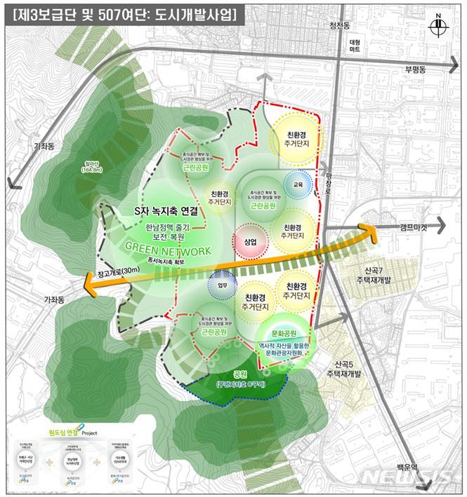 제3보급단 및 507여단 도시개발사업 구상도. (이미지= 인천시 제공)