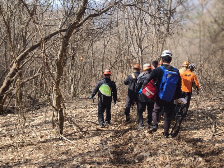 [순창=뉴시스] 최정규 기자 = 지난 2월 14일 오전 11시50분 전북 순창군 쌍치면의 한 야산에서 벌목 작업을 벌이던 A(68)씨가 나무에 깔리는 사고가 발생했다. 해당 사건과 관계 없음. (사진=전북소방본부 제공) *재판매 및 DB 금지